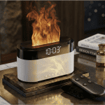 Réveil simulateur d'aube Homyzz avec diffuseur d'huiles essentielles et effet flamme lumineuse